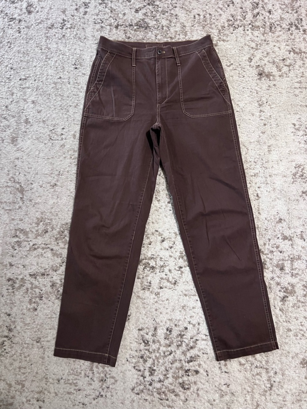 Madewell The Perfect Vintage Straight Workwear Pants Brown size Tall 29